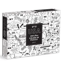 Galison Maptote USA Color-In 1000 Piece Puzzle