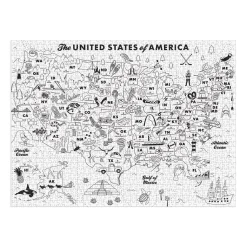Galison Maptote USA Color-In 1000 Piece Puzzle