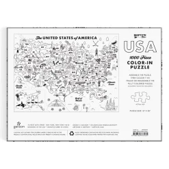 Galison Maptote USA Color-In 1000 Piece Puzzle