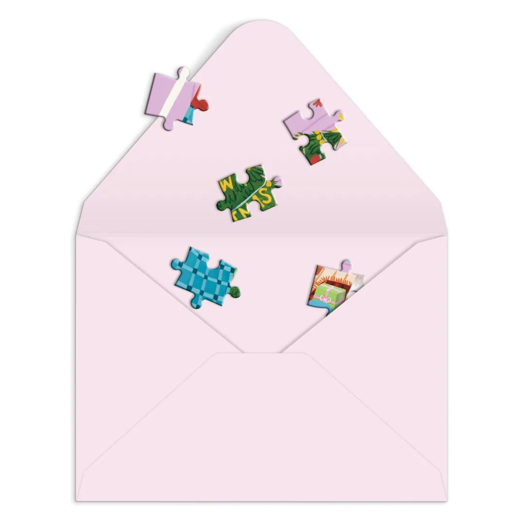 Galison Meowy Christmas Greeting Card Puzzle