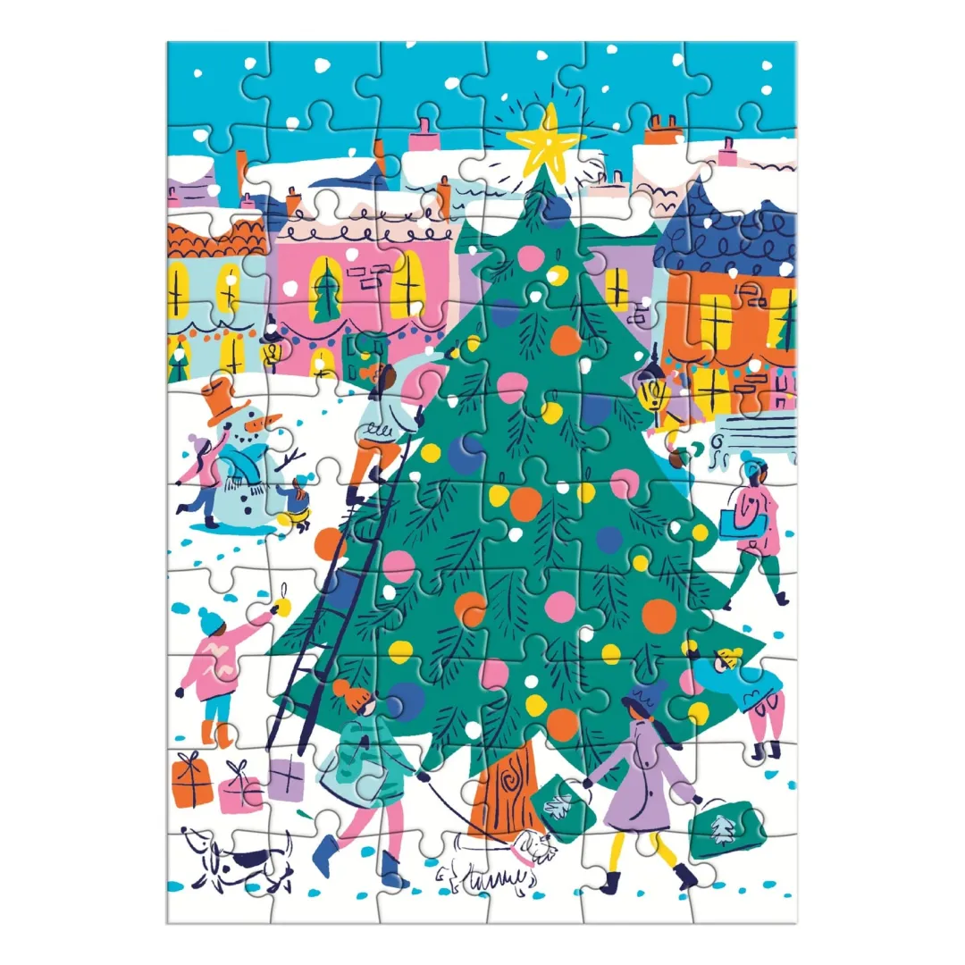Galison Merry & Bright Greeting Card Puzzle