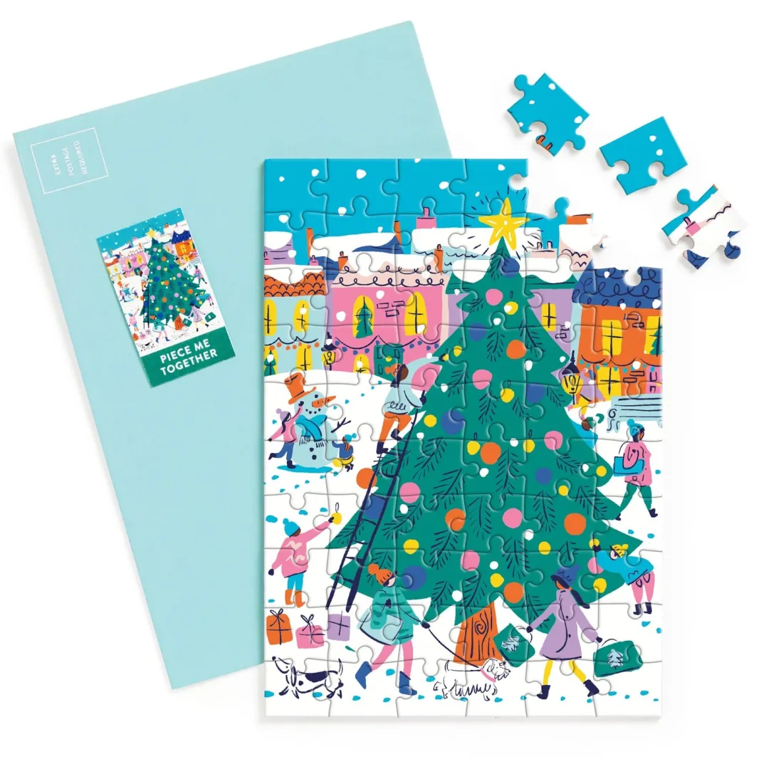 Galison Merry & Bright Greeting Card Puzzle