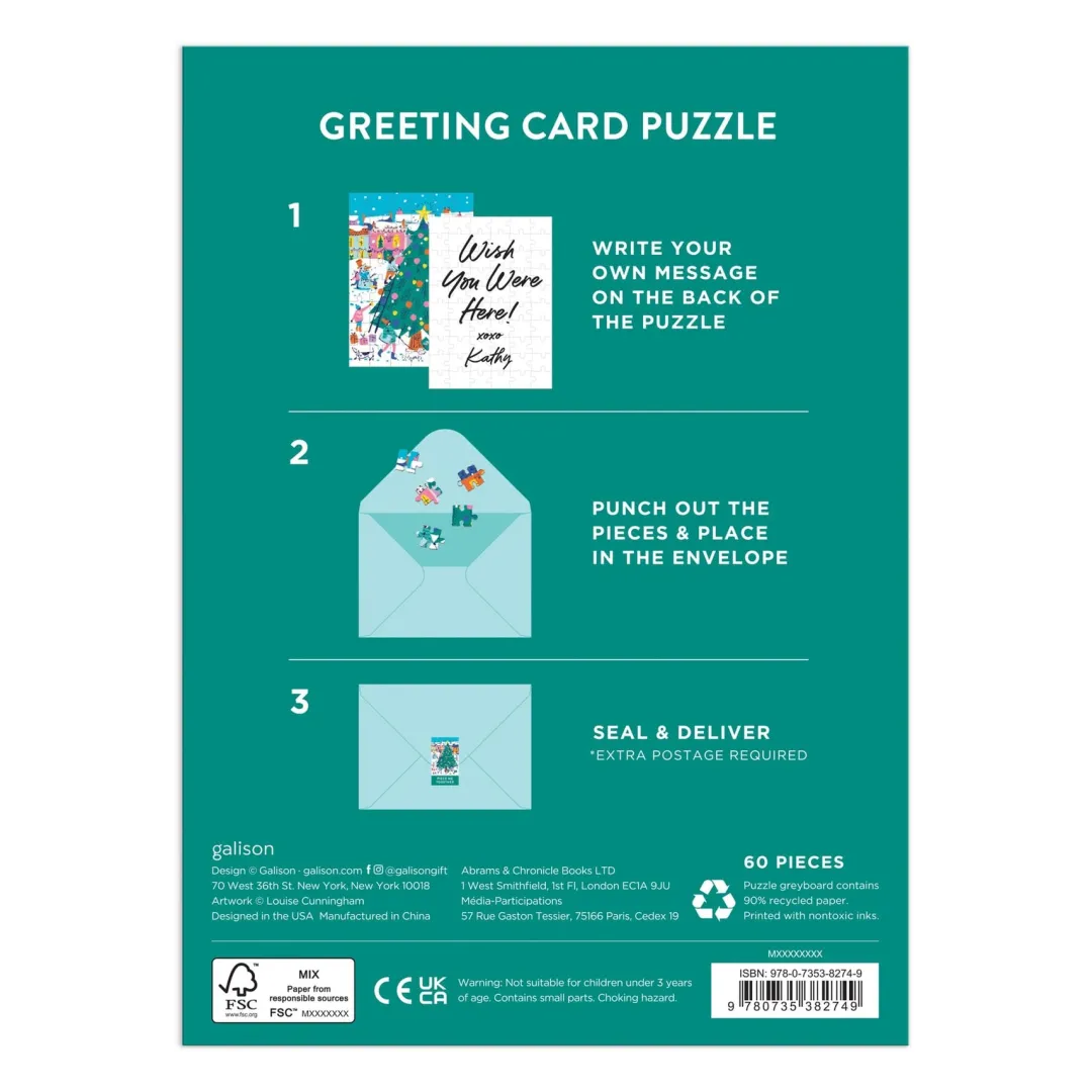 Galison Merry & Bright Greeting Card Puzzle