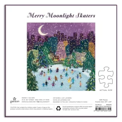 Galison Merry Moonlight Skaters 500 Piece Foil Jigsaw Puzzle