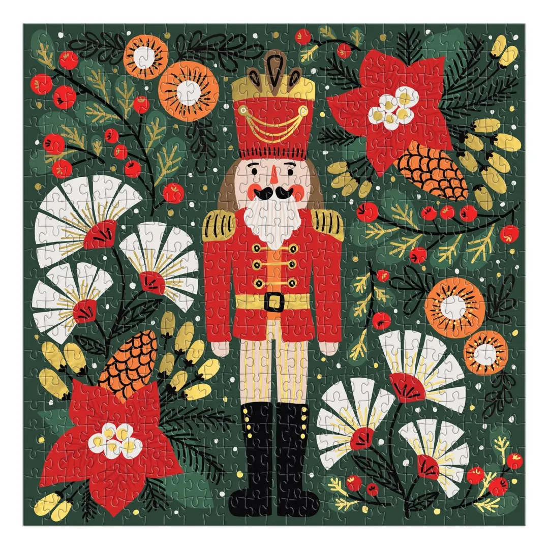 Galison Merry Nutcracker 500 Piece Foil Puzzle