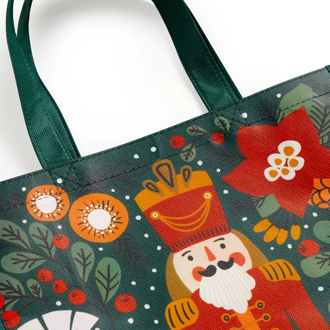 Galison Merry Nutcracker Reusable Shopping Bag