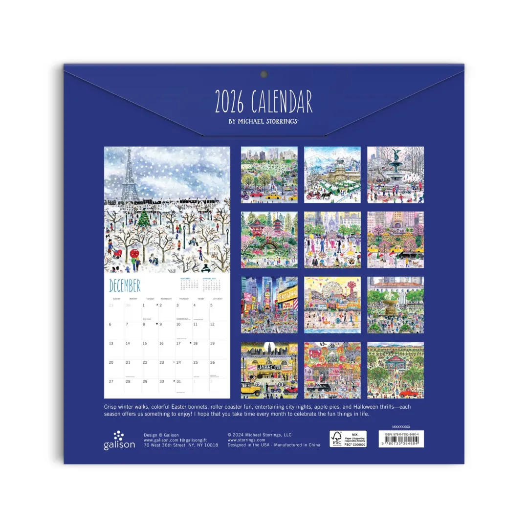 Galison Michael Storrings 2026 Classic 12 x 12 Wall Calendar