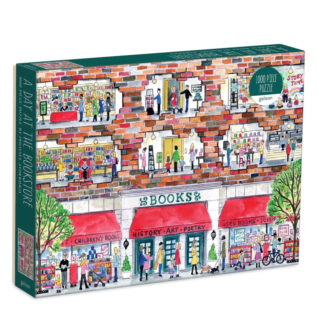 Galison Michael Storrings A Day at the Bookstore 1000 Piece Puzzle