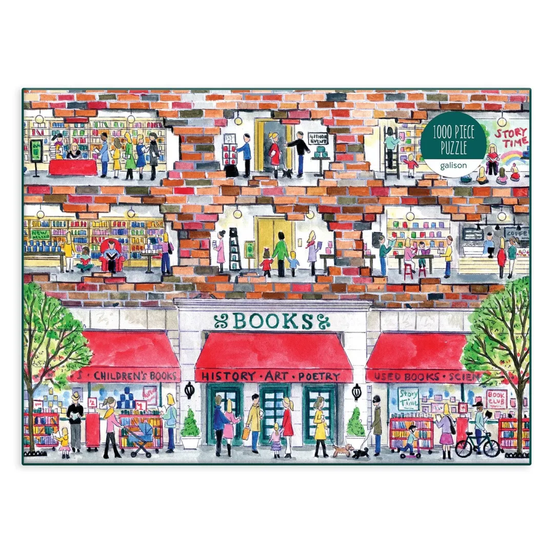 Galison Michael Storrings A Day at the Bookstore 1000 Piece Puzzle