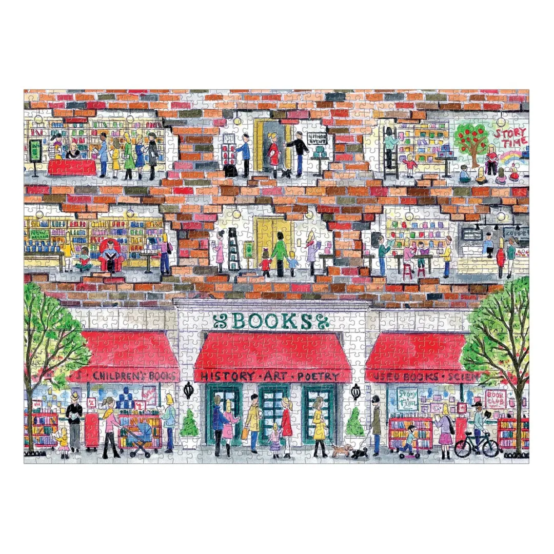 Galison Michael Storrings A Day at the Bookstore 1000 Piece Puzzle