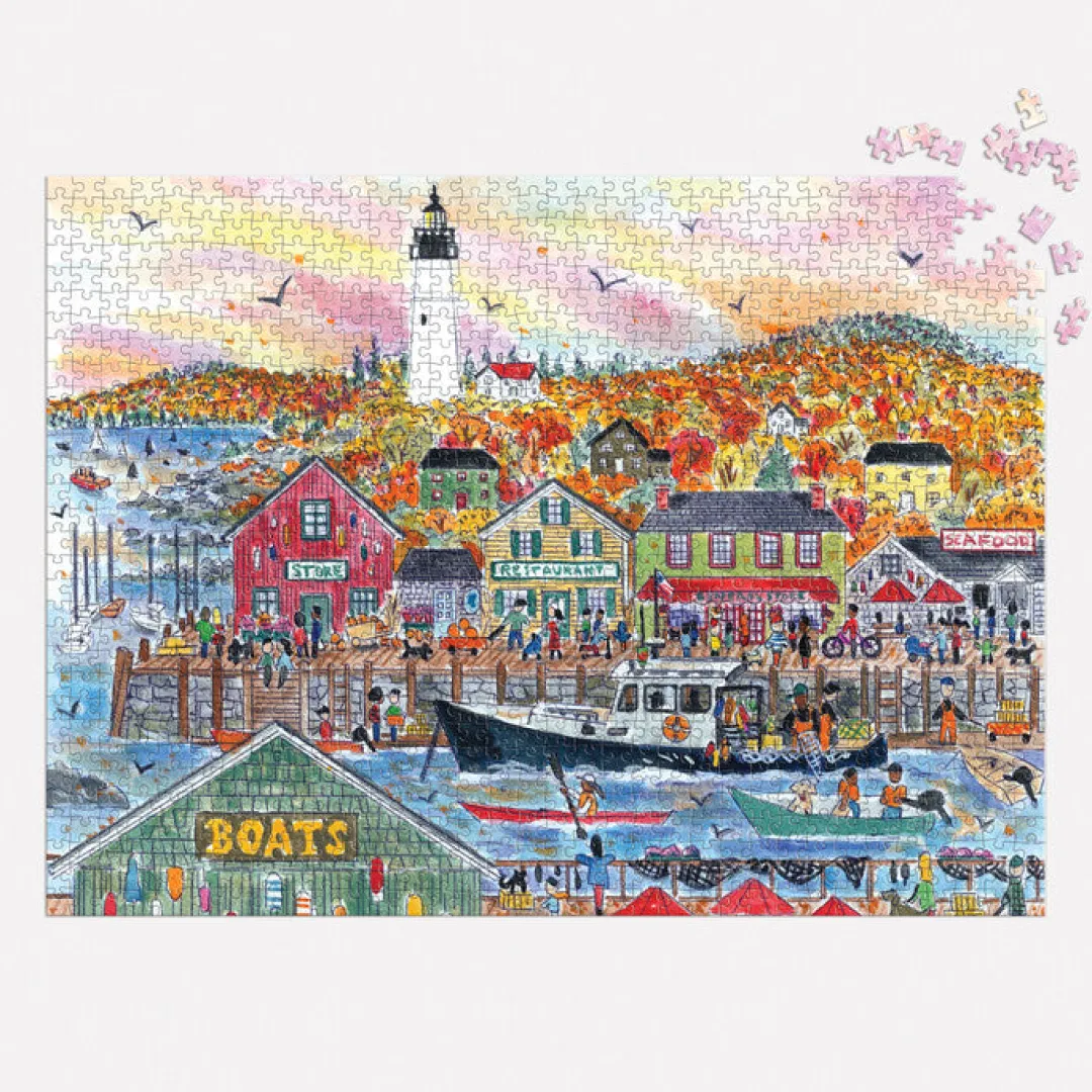 Galison Michael Storrings Autumn By the Sea 1000 Piece Puzzle
