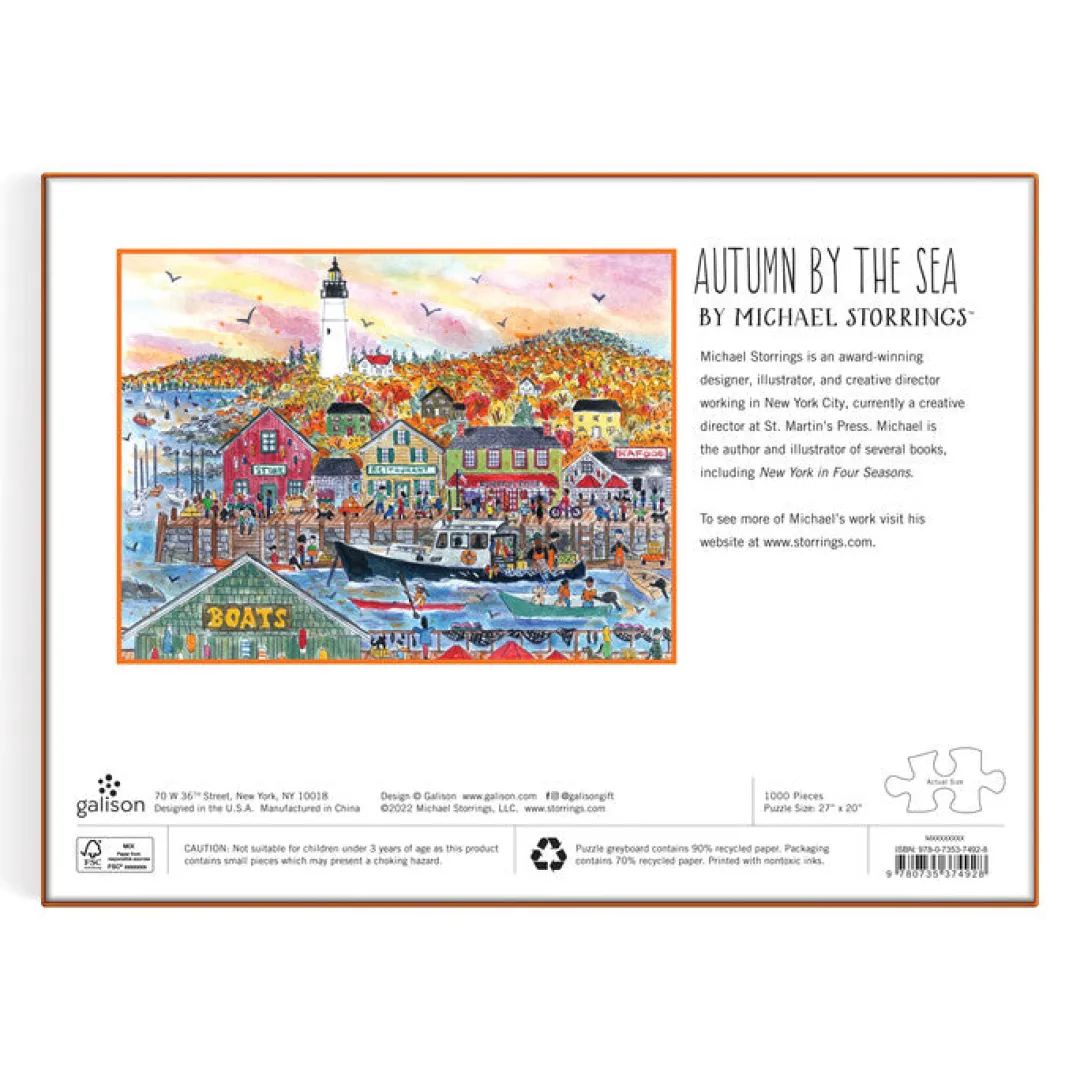 Galison Michael Storrings Autumn By the Sea 1000 Piece Puzzle