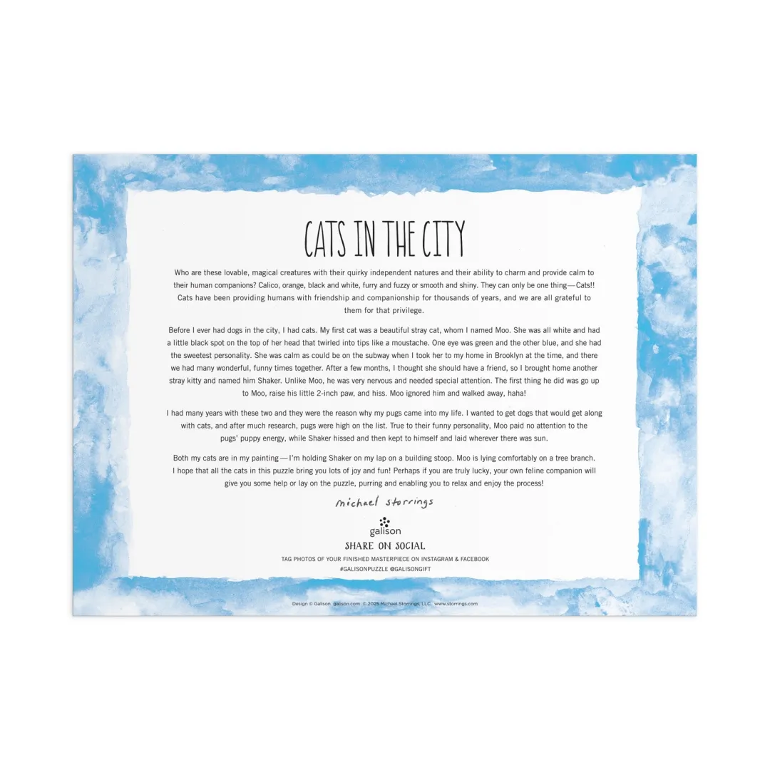 Galison Michael Storrings Cats in the City 1000 Piece Puzzle
