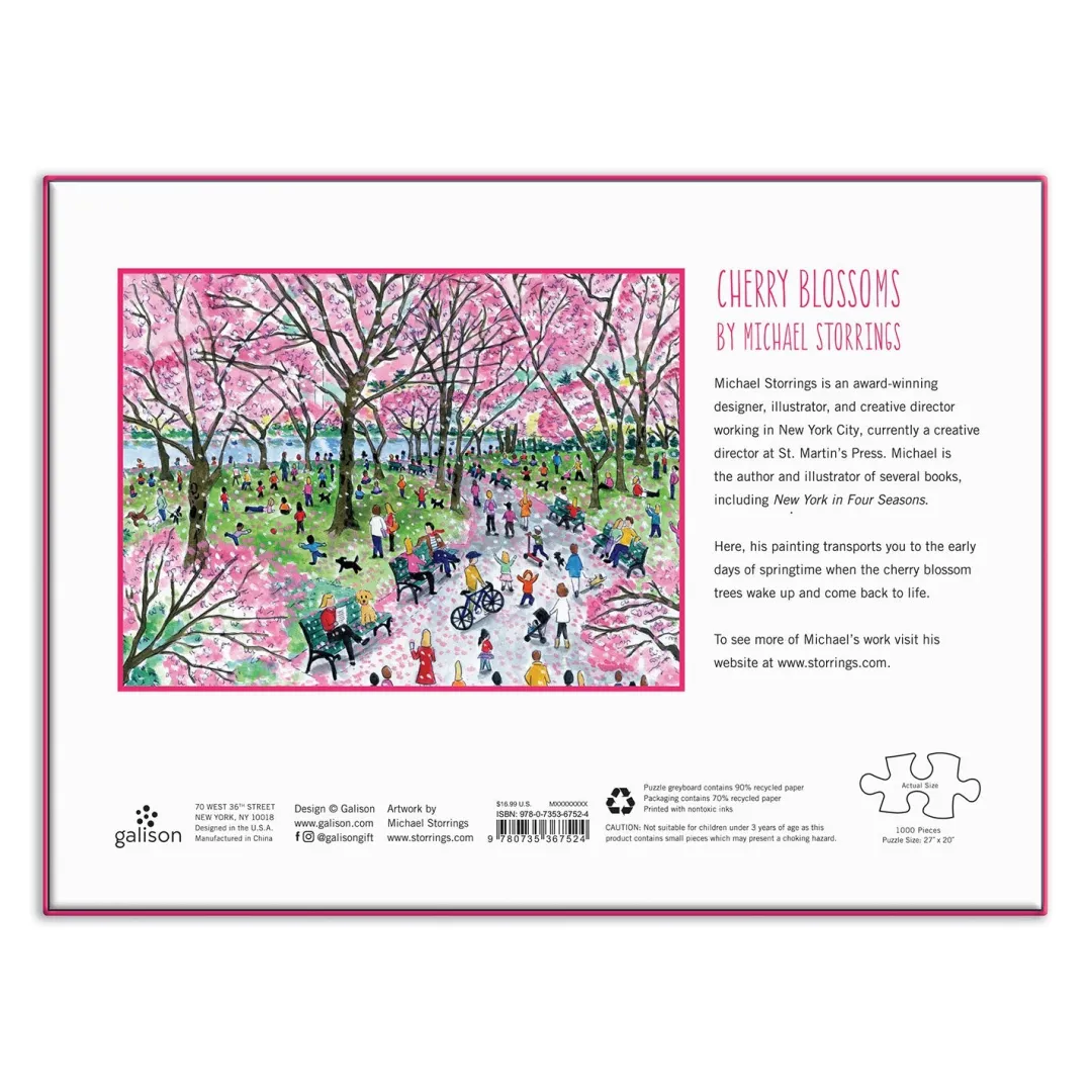 Galison Michael Storrings Cherry Blossoms 1000 Piece Jigsaw Puzzle