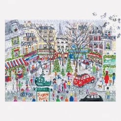 Galison Michael Storrings Christmas in Paris 1000 Piece Foil Puzzle