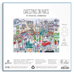 Galison Michael Storrings Christmas in Paris 1000 Piece Foil Puzzle