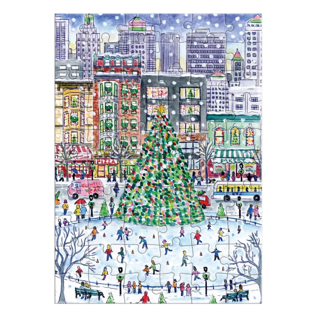 Galison Michael Storrings Christmas in the City Greeting Card Puzzle