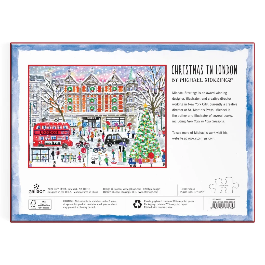 Galison Michael Storrings Christmas in London 1000 Piece Puzzle