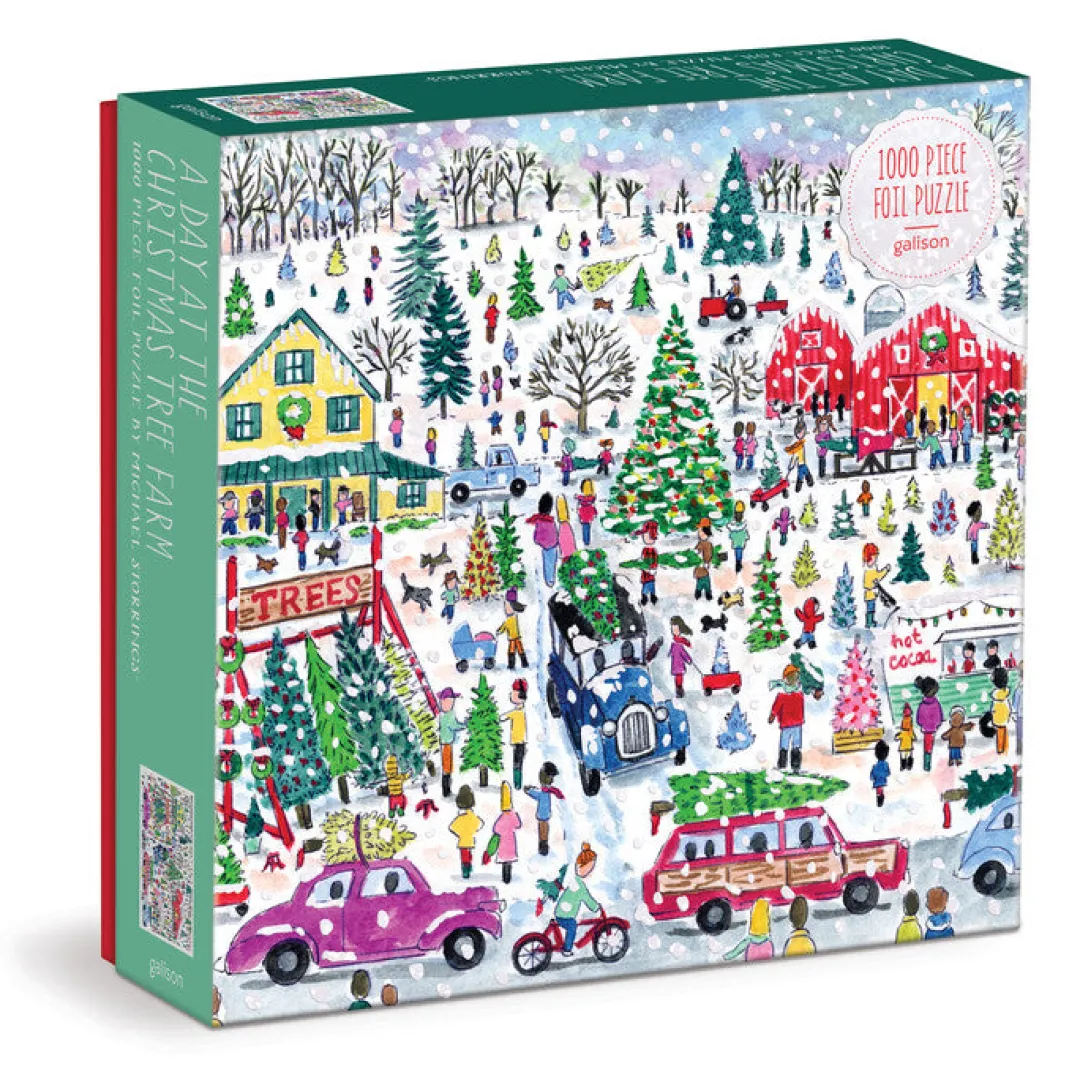 Galison Michael Storrings Christmas Tree Farm 1000 Piece Foil Puzzle