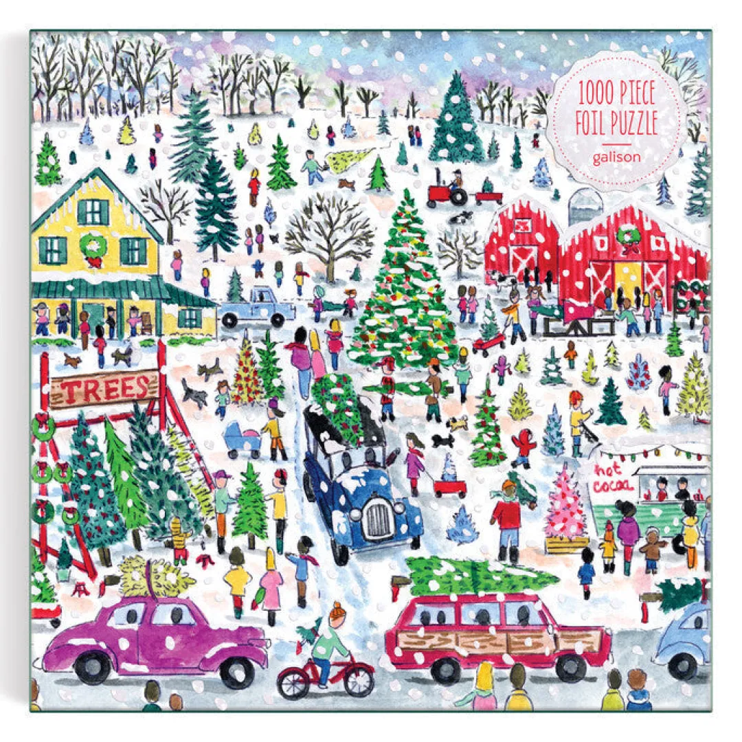 Galison Michael Storrings Christmas Tree Farm 1000 Piece Foil Puzzle