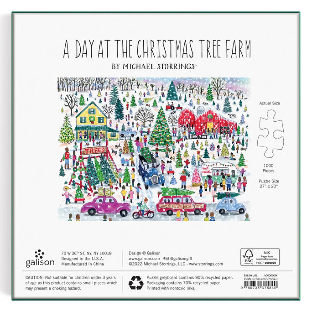 Galison Michael Storrings Christmas Tree Farm 1000 Piece Foil Puzzle