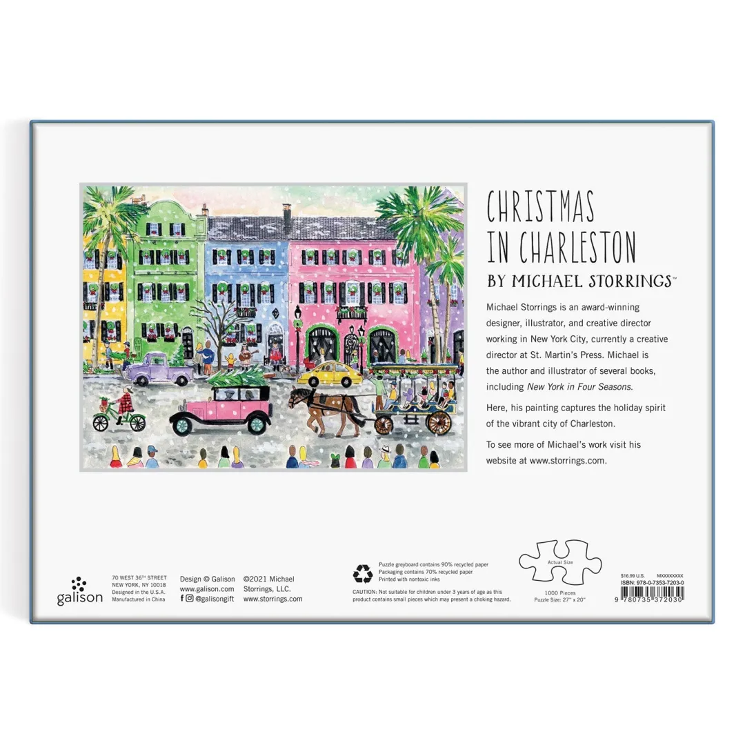 Galison Michael Storrings Christmas in Charleston 1000 Piece Puzzle