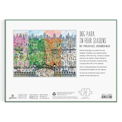 Galison Michael Storrings Dog Park in Four Seasons 1000 Piece Puzzle