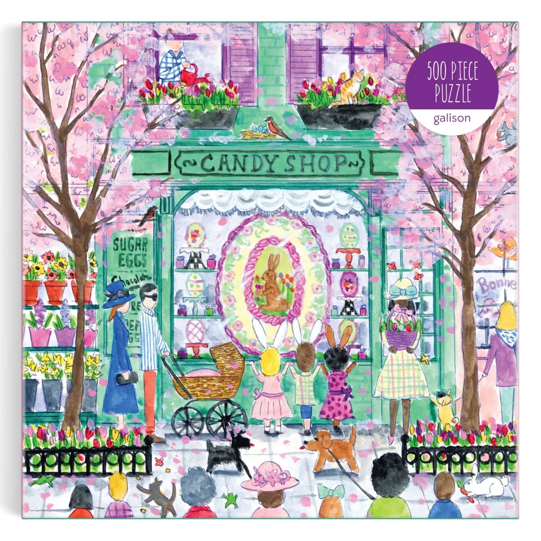 Galison Michael Storrings Easter Candy Shop 500 Piece Puzzle