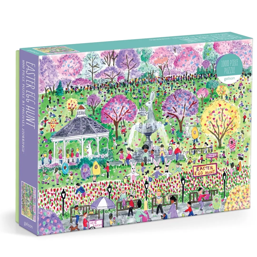 Galison Michael Storrings Easter Egg Hunt 1000 Piece Puzzle