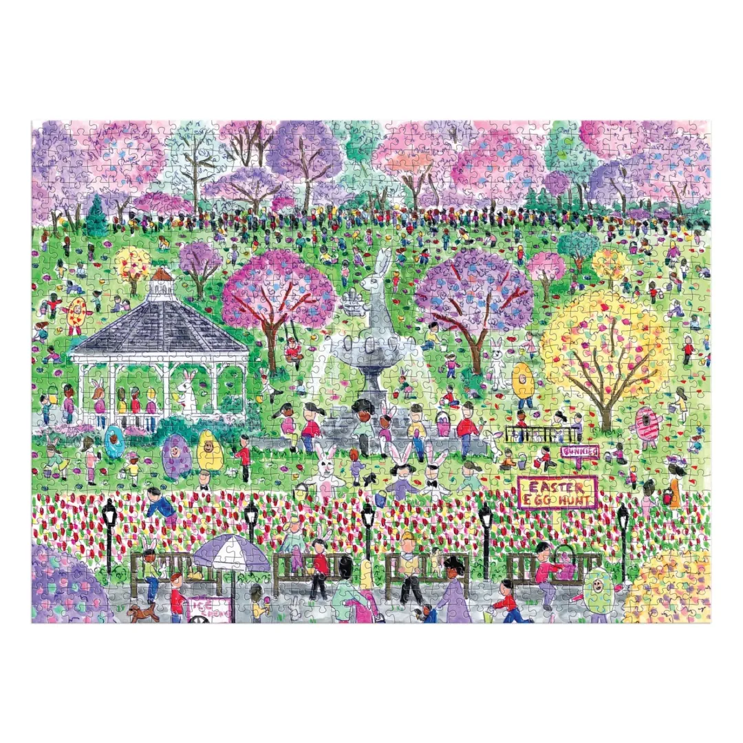Galison Michael Storrings Easter Egg Hunt 1000 Piece Puzzle