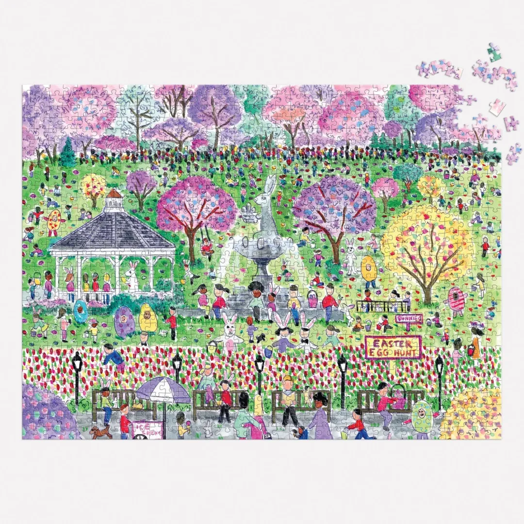 Galison Michael Storrings Easter Egg Hunt 1000 Piece Puzzle