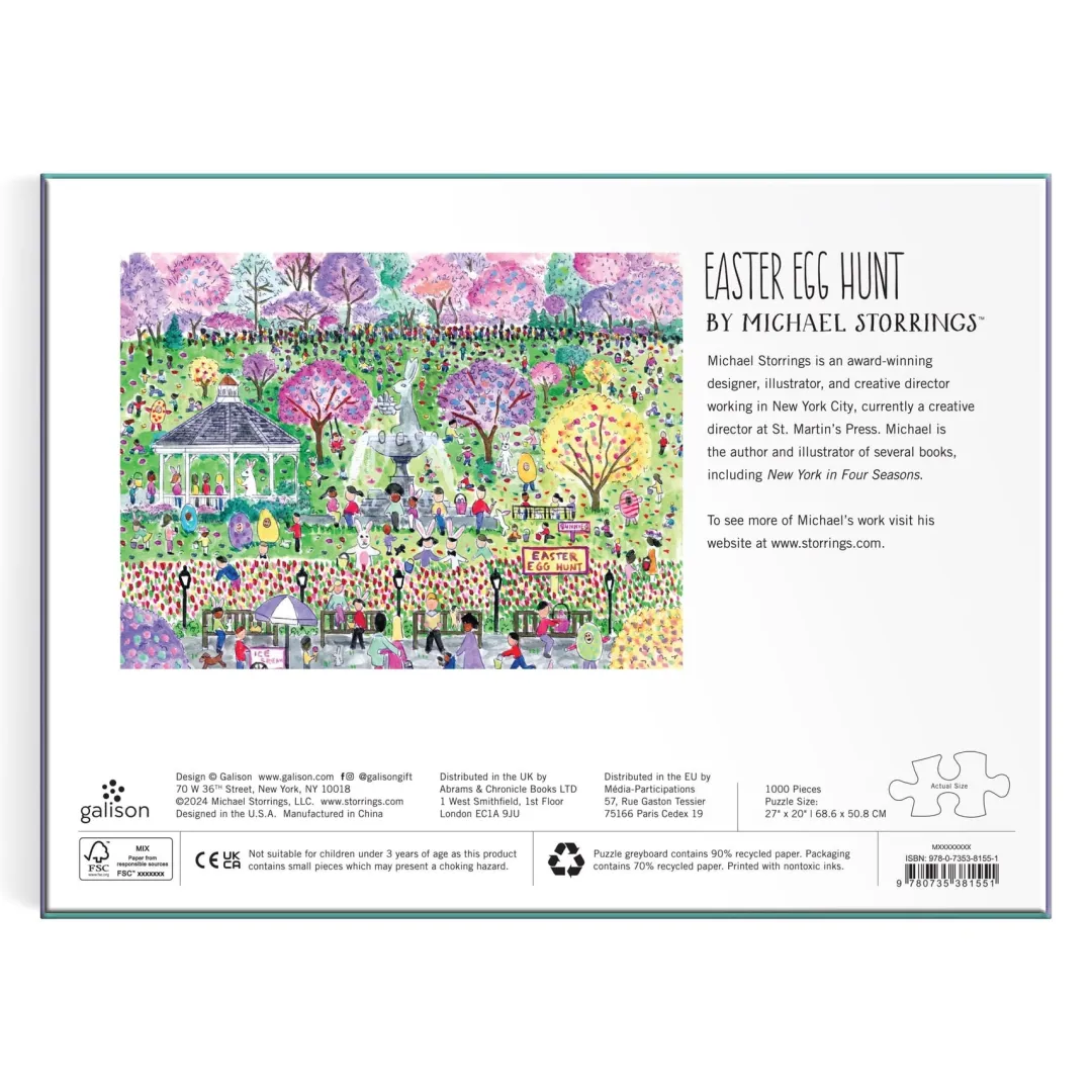 Galison Michael Storrings Easter Egg Hunt 1000 Piece Puzzle