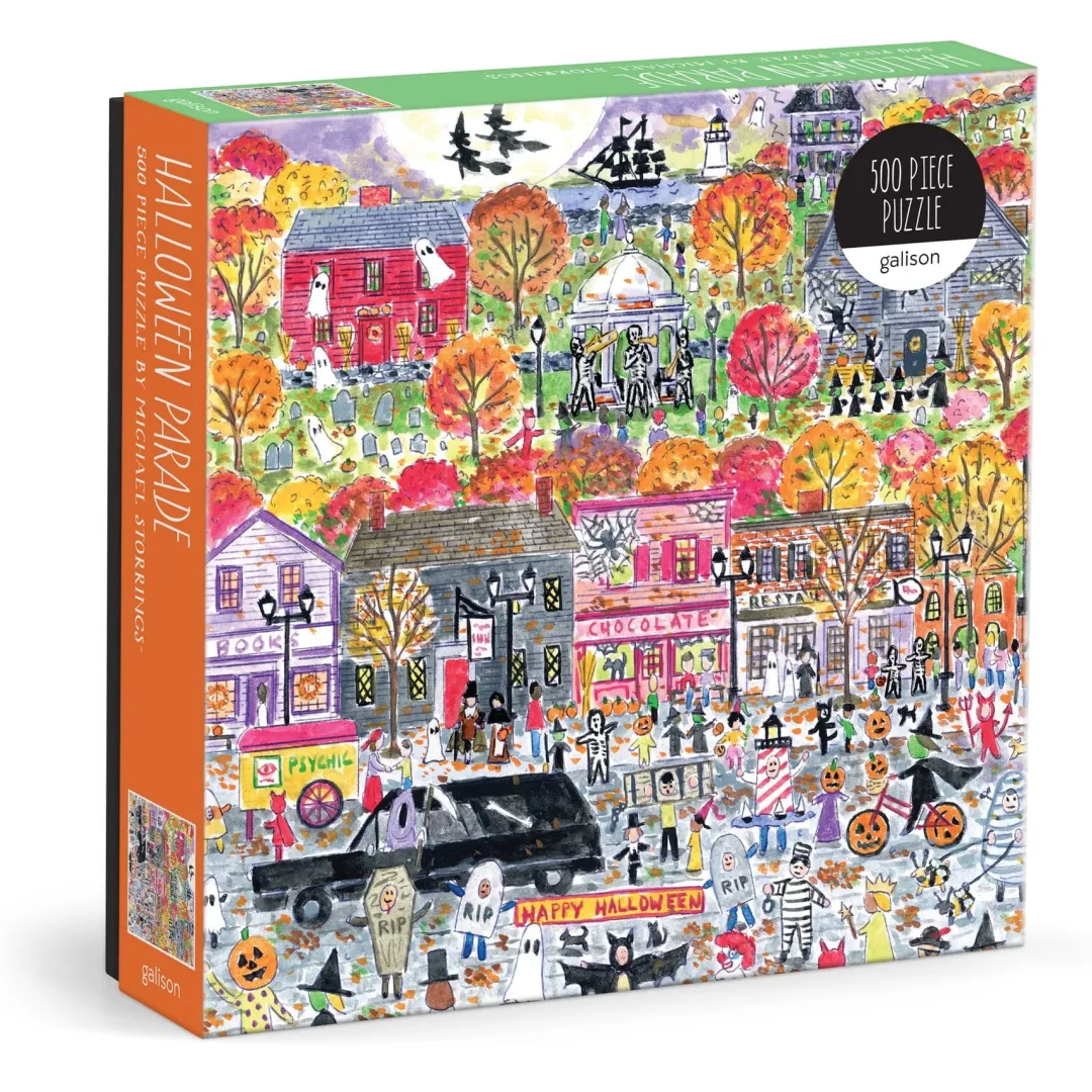 Galison Michael Storrings Halloween Parade 500 Piece Puzzle