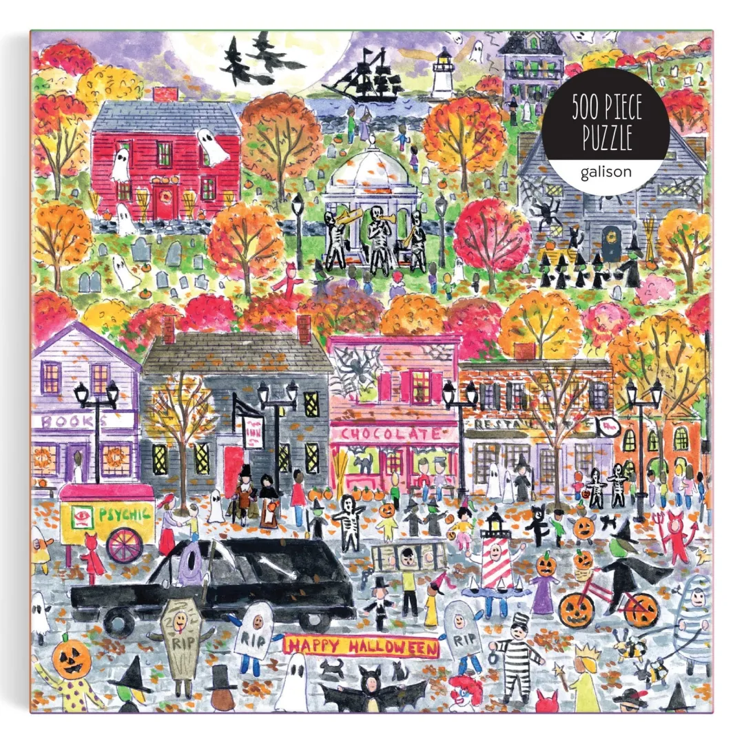 Galison Michael Storrings Halloween Parade 500 Piece Puzzle