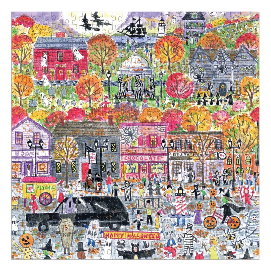 Galison Michael Storrings Halloween Parade 500 Piece Puzzle