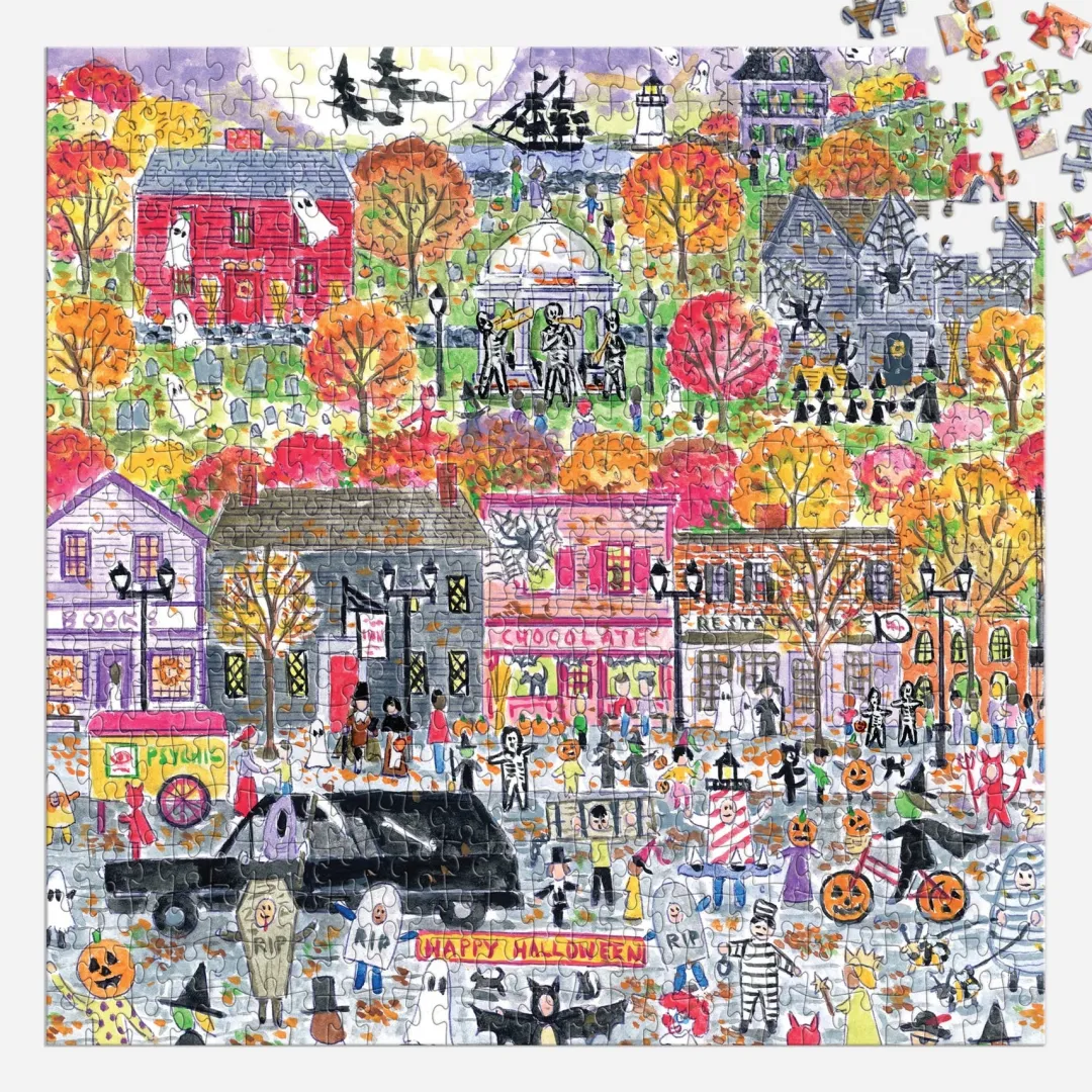 Galison Michael Storrings Halloween Parade 500 Piece Puzzle