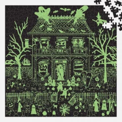 Galison Michael Storrings Haunted House 500 Piece Glow in the Dark Puzzle