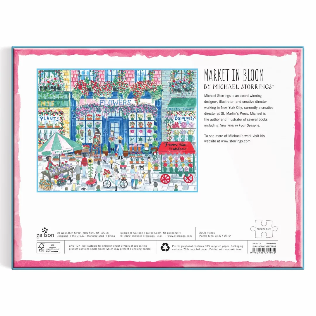 Galison Michael Storrings Market in Bloom 2000 Piece Puzzle
