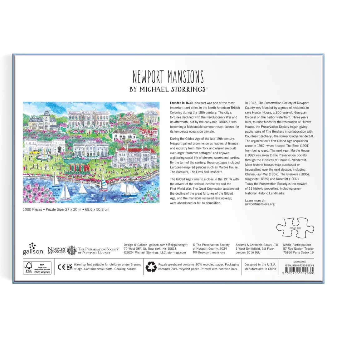 Galison Michael Storrings Newport Mansions 1000 Piece Puzzle