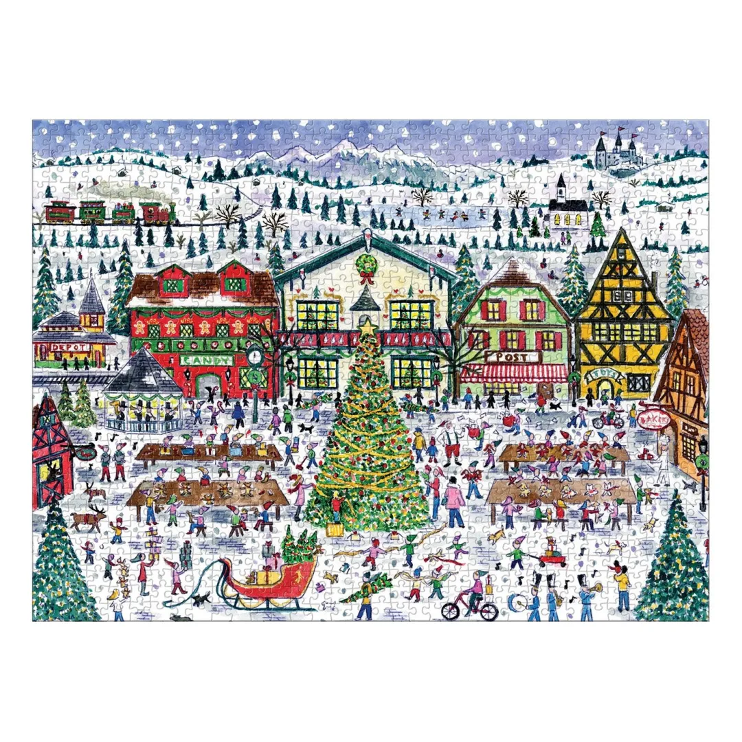 Galison Michael Storrings Santa's Village 1000 Piece Puzzle