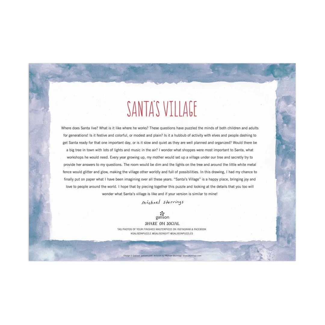 Galison Michael Storrings Santa's Village 1000 Piece Puzzle