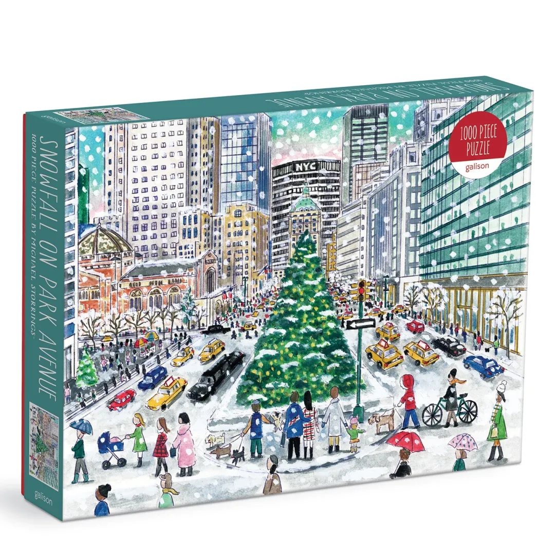 Galison Michael Storrings Snowfall on Park Avenue 1000 Piece Puzzle