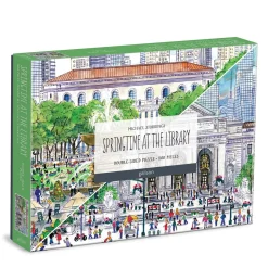 Galison Michael Storrings Springtime at the Library 500 Piece Double-Sided Puzzle