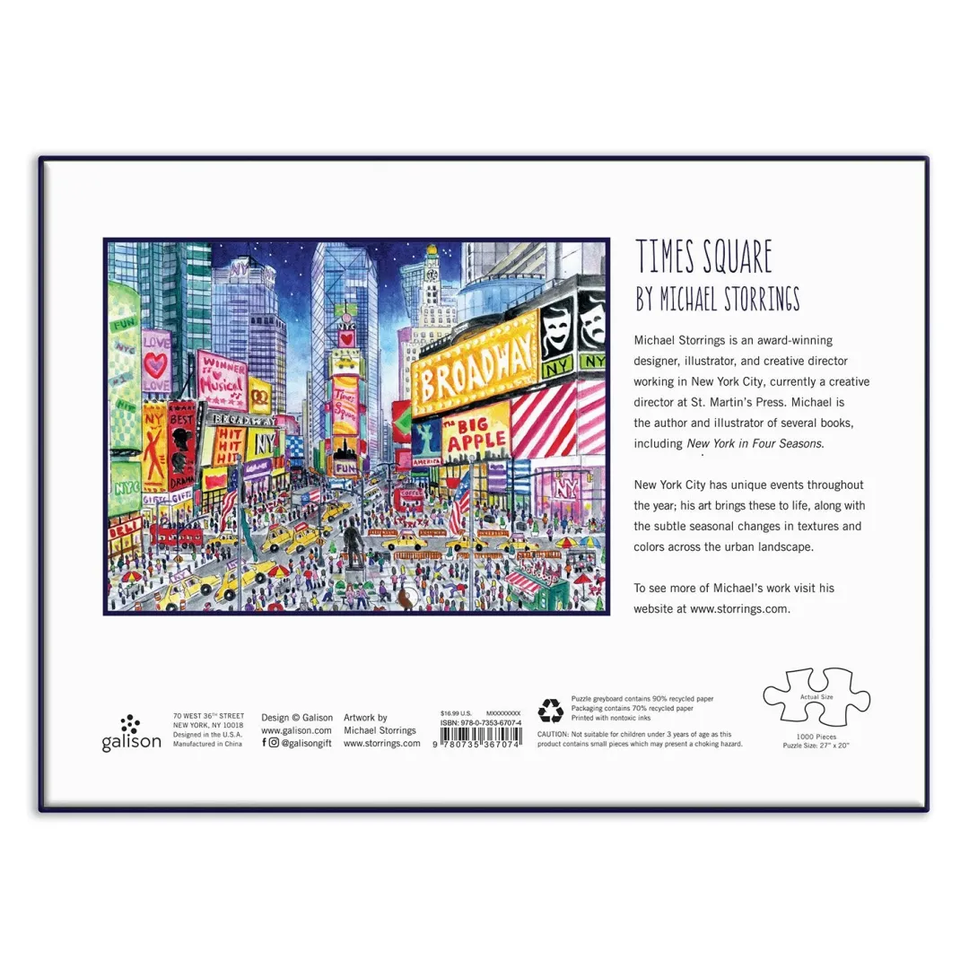 Galison Michael Storrings Times Square 1000 Piece Jigsaw Puzzle