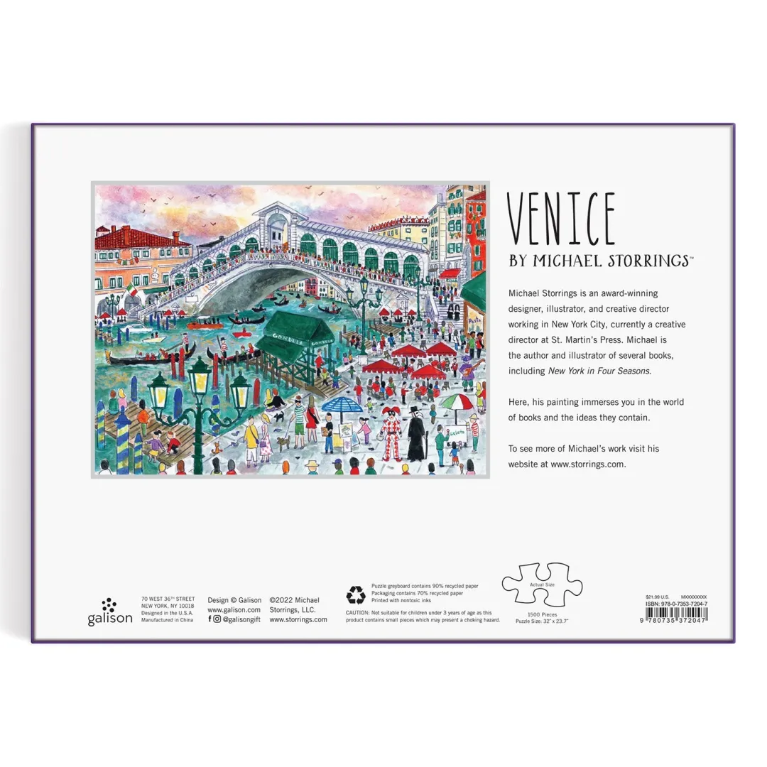 Galison Michael Storrings Venice 1500 Piece Puzzle