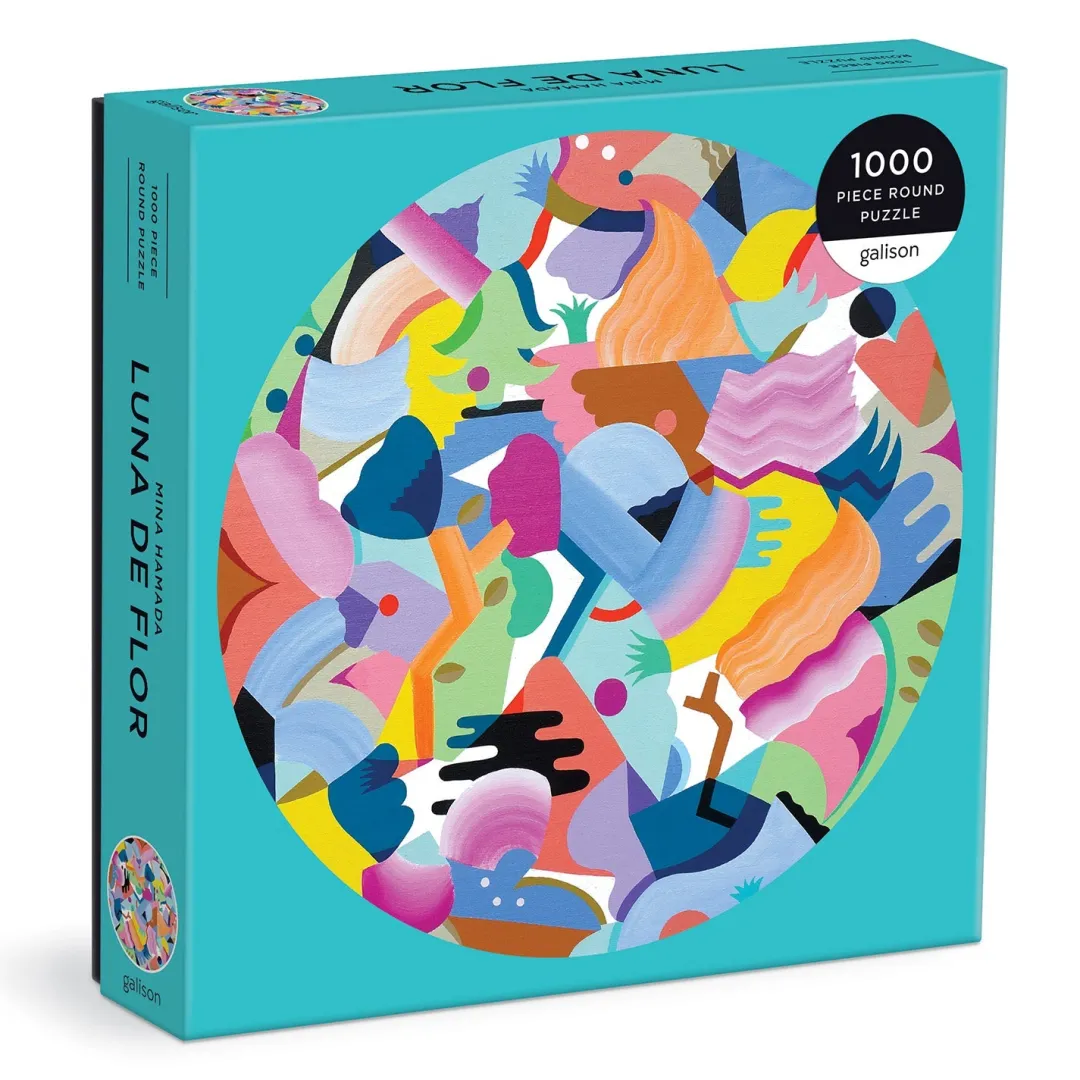 Galison Mina Hamada Luna de Flor 1000 Piece Round Puzzle