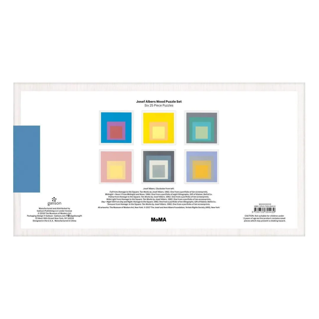 Galison MoMA Josef Albers Wood Jigsaw Puzzle Set