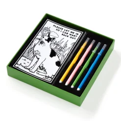 Galison Moody Cats Magic Velvet Coloring Set