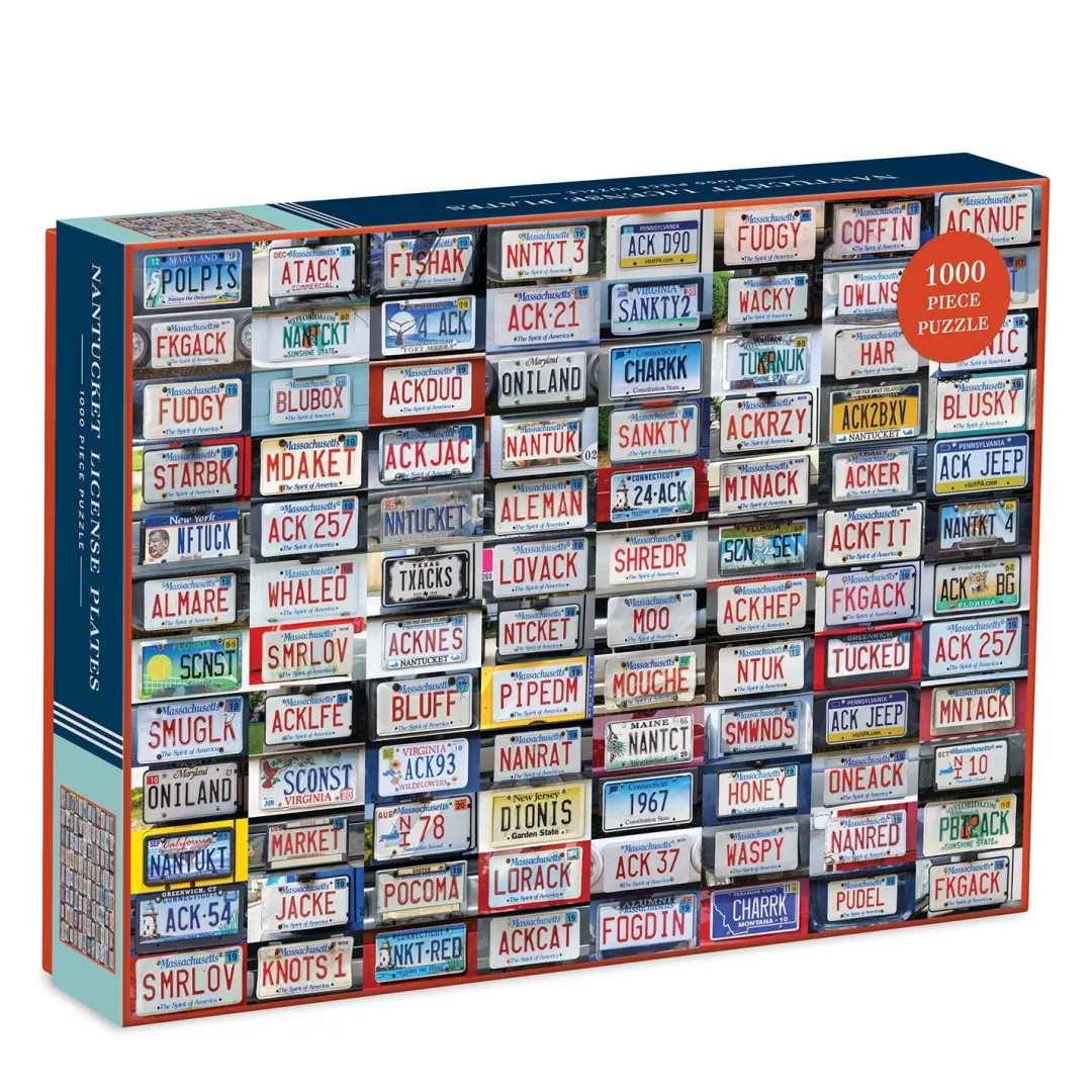 Galison Nantucket License Plates 1000 Piece Jigsaw Puzzle