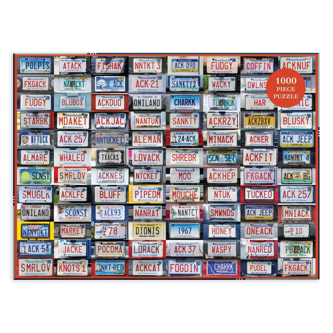 Galison Nantucket License Plates 1000 Piece Jigsaw Puzzle